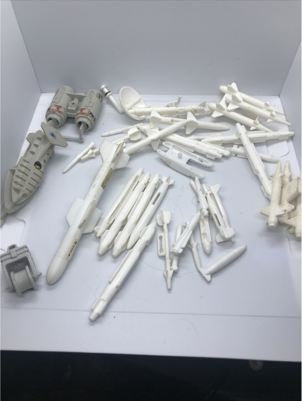 Vintage 1980's GI Joe ARAH Vehicle White Grey Missile Rocket Parts 38 Piece Lot
